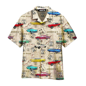 Amazing Vintage Retro Muscle Car On Route 66 Hawaiian Shirt