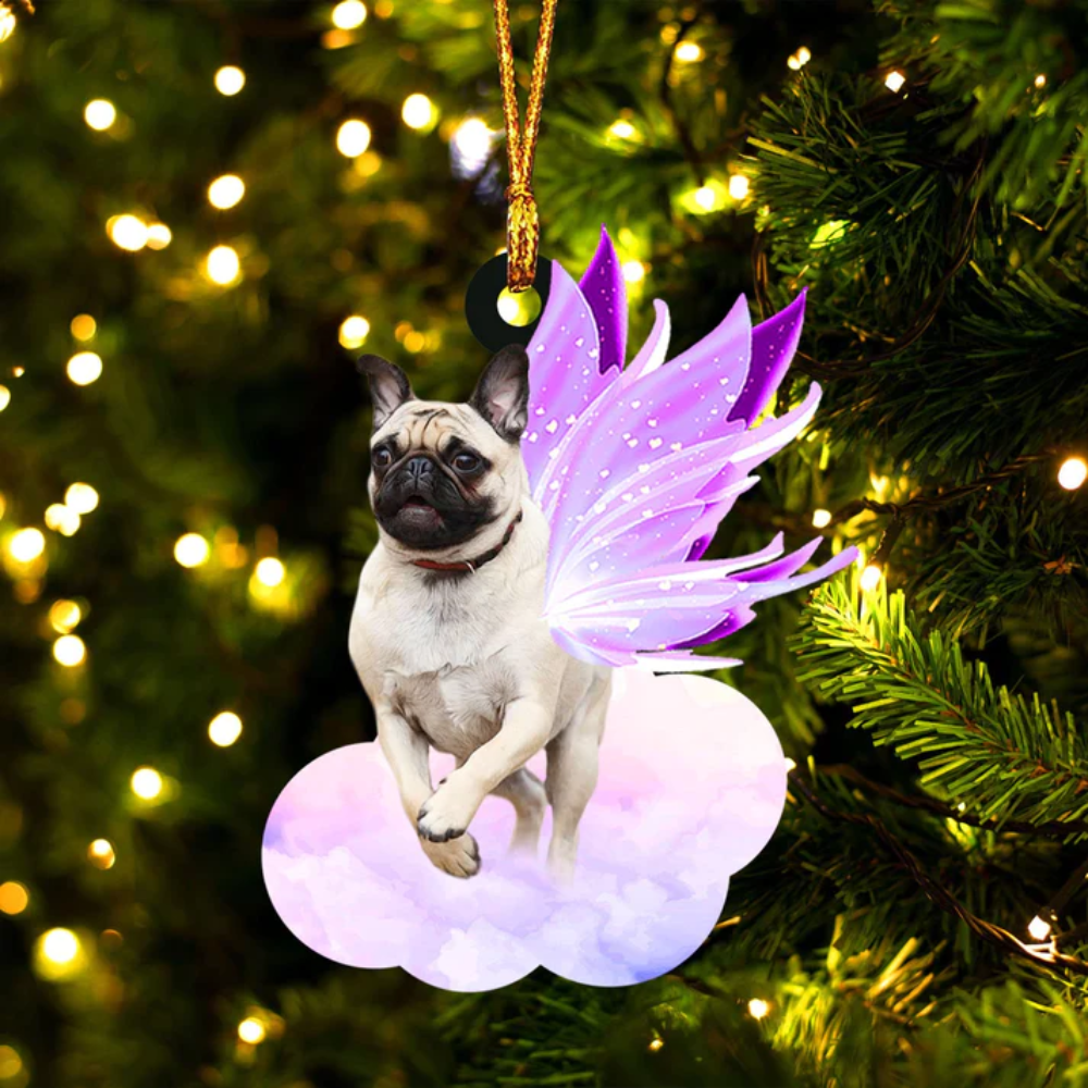 Pug And Wings Ornament - Gift For Dog Lover