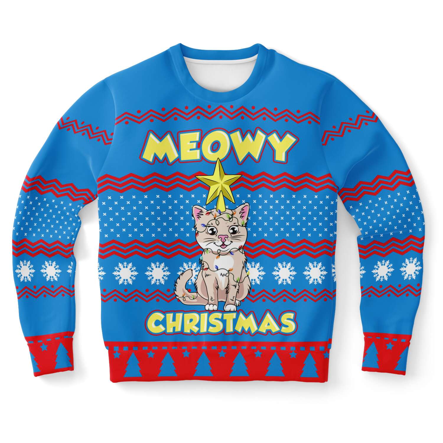 Meowy Christmas Cat Ugly Christmas Sweater