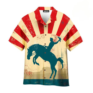 Cowboy Wild Horse Retro Hawaiian Shirt