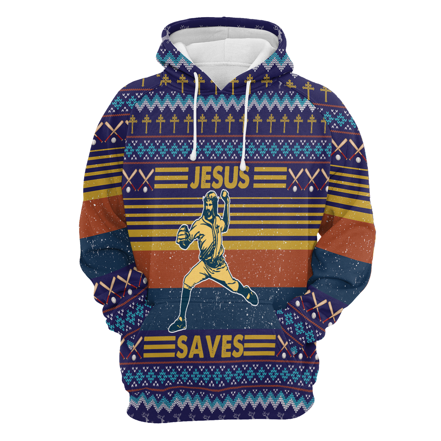 Baseball Jesus Saves - Hoodie