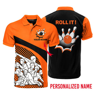 Custom Name Roll It Bowling - Personalized Men Polo Shirt