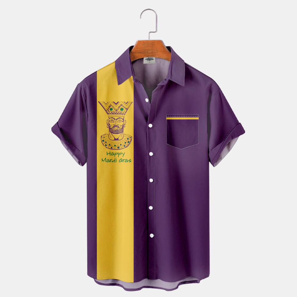 Happy Mardi Gras Emperor Symbol - Hawaiian Shirt