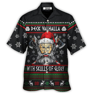 Christmas Deck Valhalla With Skull Of Glory - Hawaiian Shirt