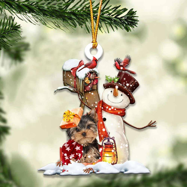 Yorkshire Terrier And Mailbox Ornament - Gift For Dog Lover