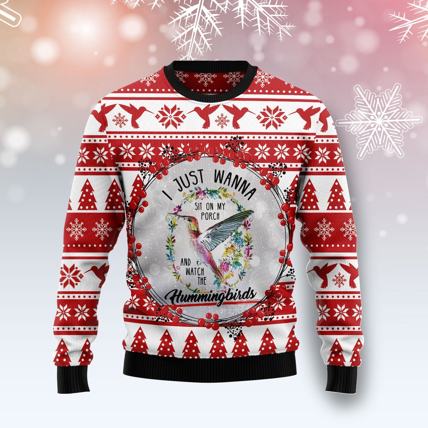 Watch Hummingbirds Funny Red Ugly Sweater