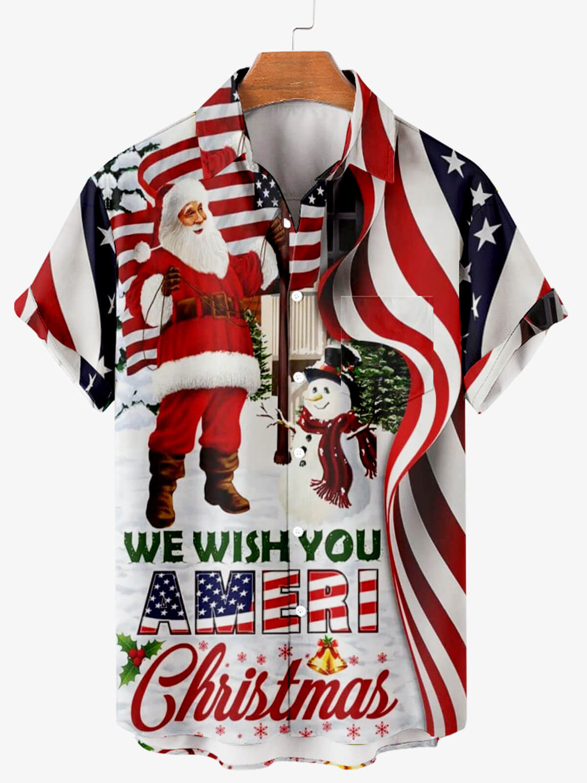 America We Wish You Christmas -  For Men And Women - Hawaiian Shirt