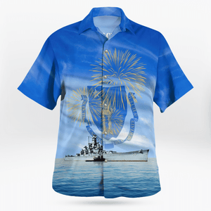 Us Navy Uss Massachusetts (Bb-59) 4Th Of July - Hawaiian Shirt