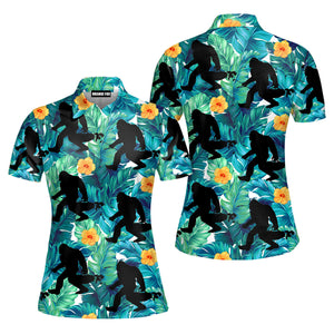 Golf Bigfoot Tropical Polo Shirt For Women