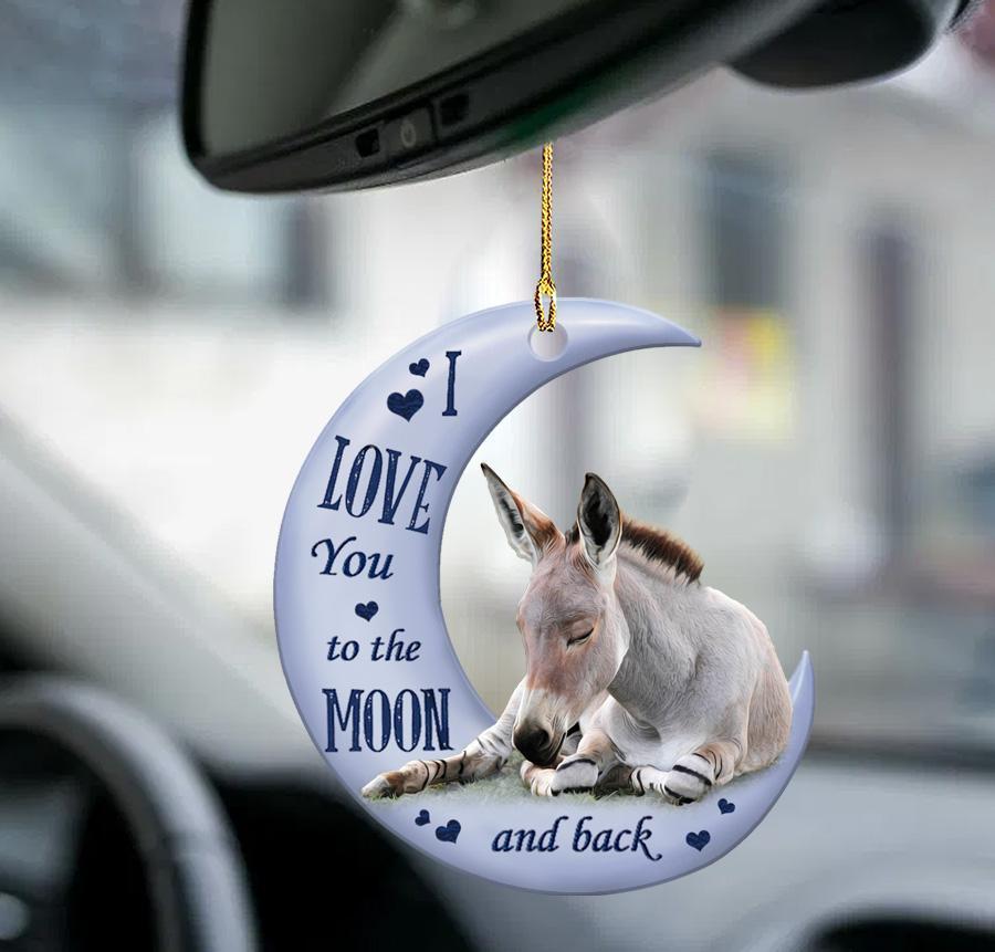 Donkey Moon Back Two Sided Ornament - Gift For Animal Lover