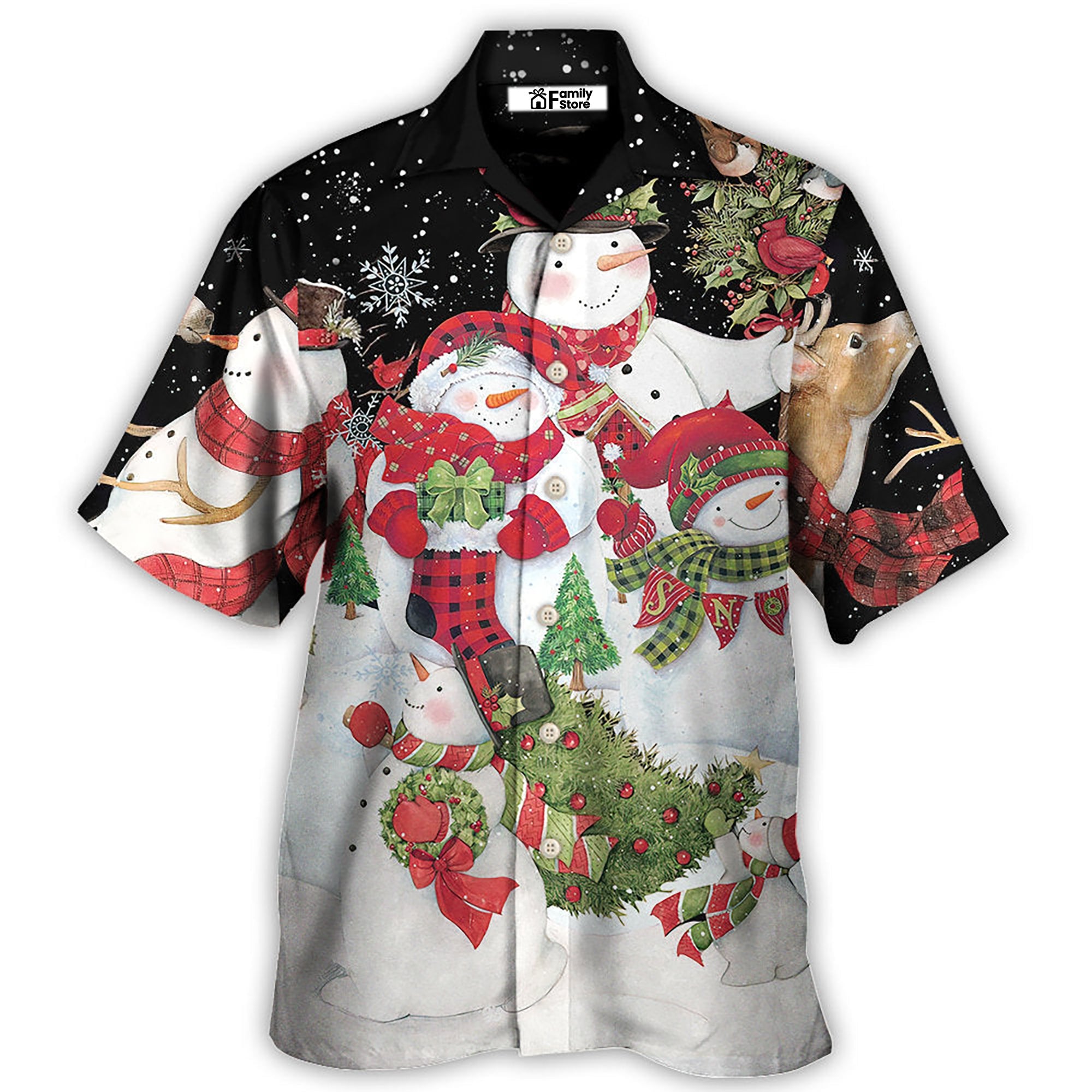 Christmas Cutie Snowman Happy Xmas Cardinal - Hawaiian Shirt