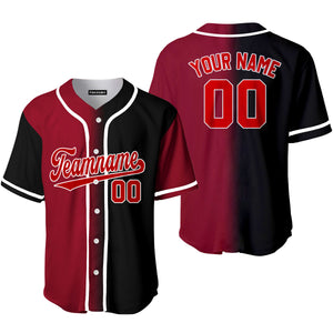 Personalized Red White Text Navy Crimson Fade Fashion Baseball Tee Jersey