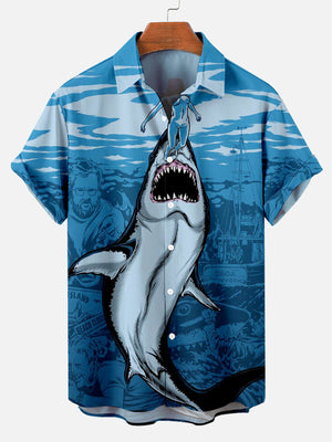 Deep Sea Shark Pattern - Hawaiian Shirt