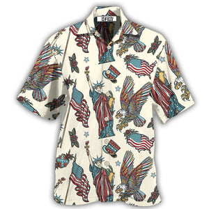 Independence Day America Symbols Basic Style - Hawaiian Shirt