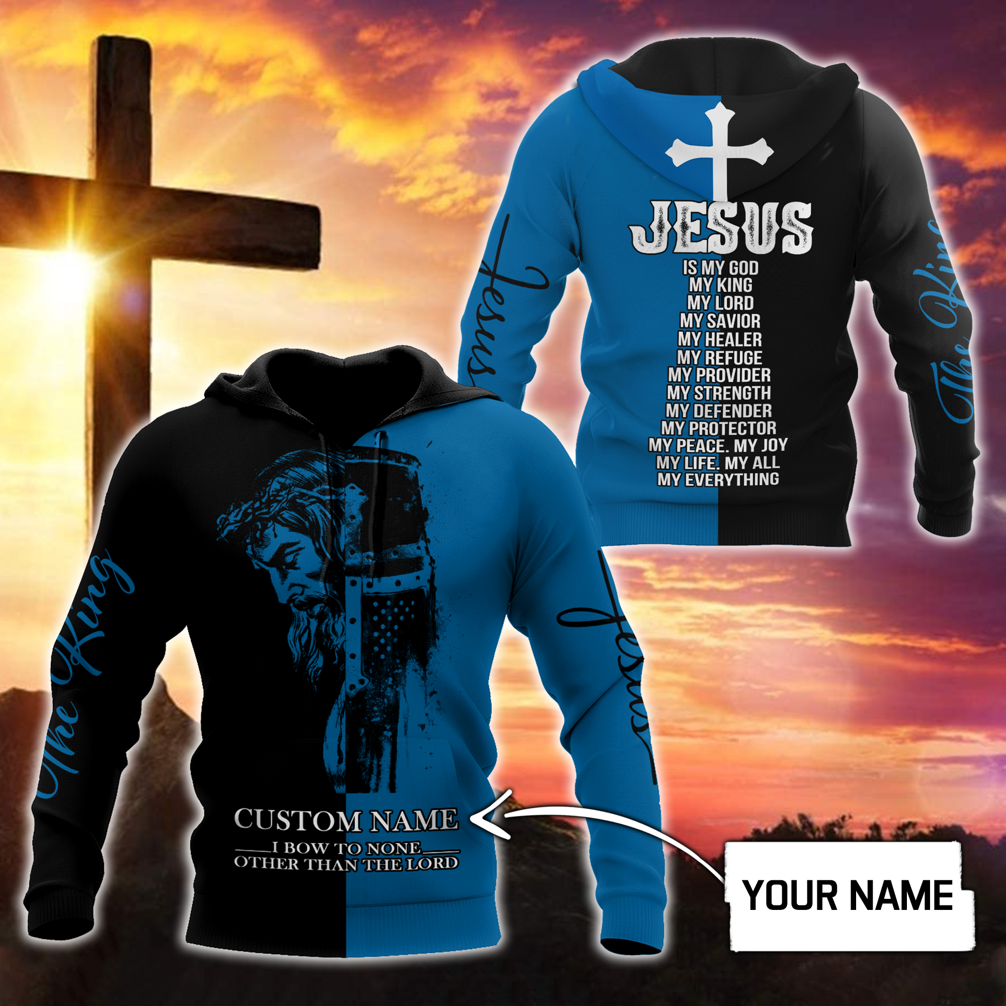 I Bow To None Christian Jesus - Personalized Hoodie 