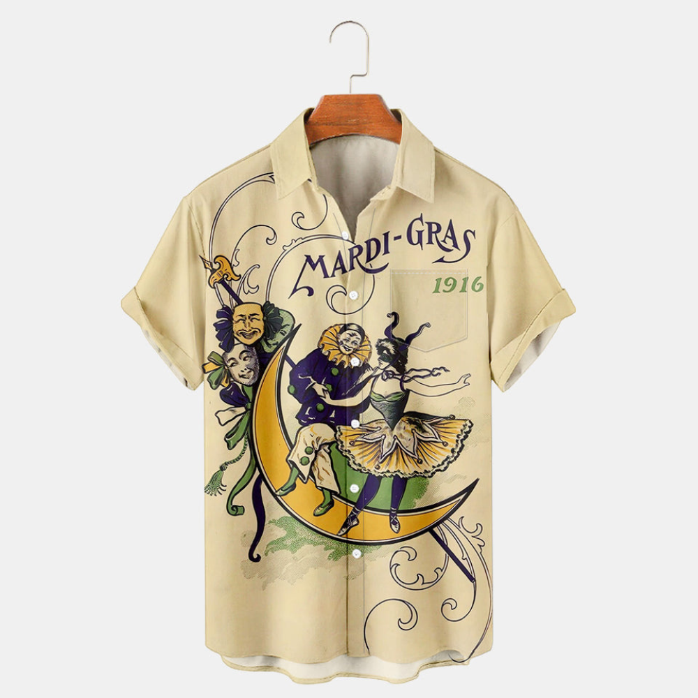 Mardi Gras 1916 Vintage Poster  - Hawaiian Shirt