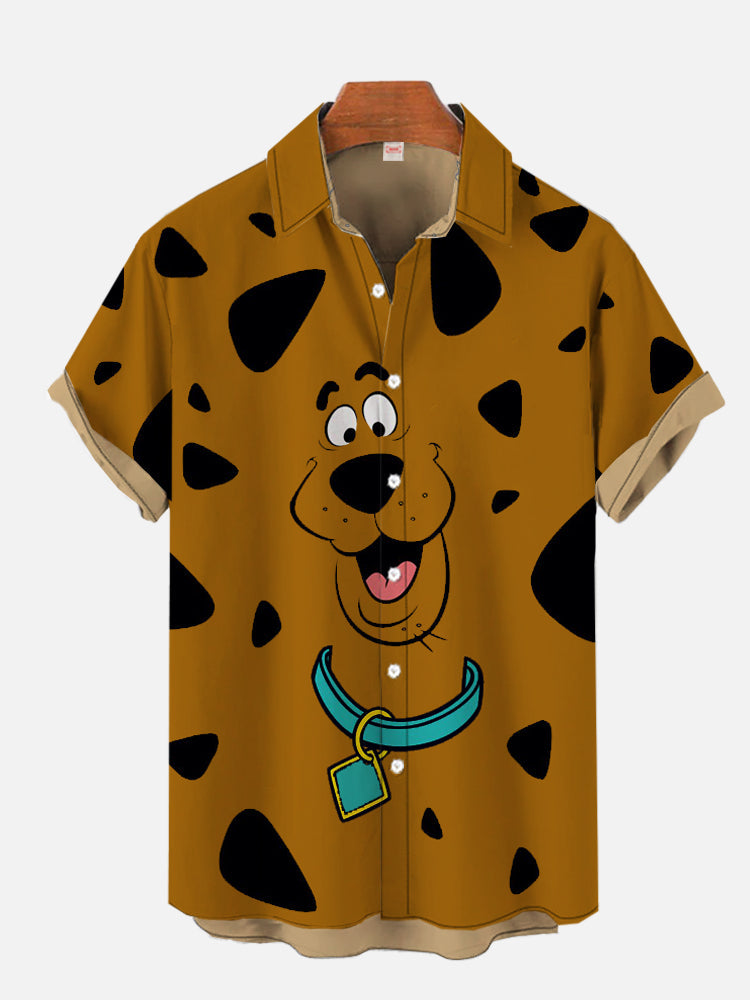 Mascot Funny Cartoon Great Dane Portrait - Hawaiian Shirt