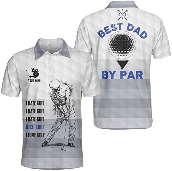 Best Dad By Par Funny Golf Polo Shirt For Men