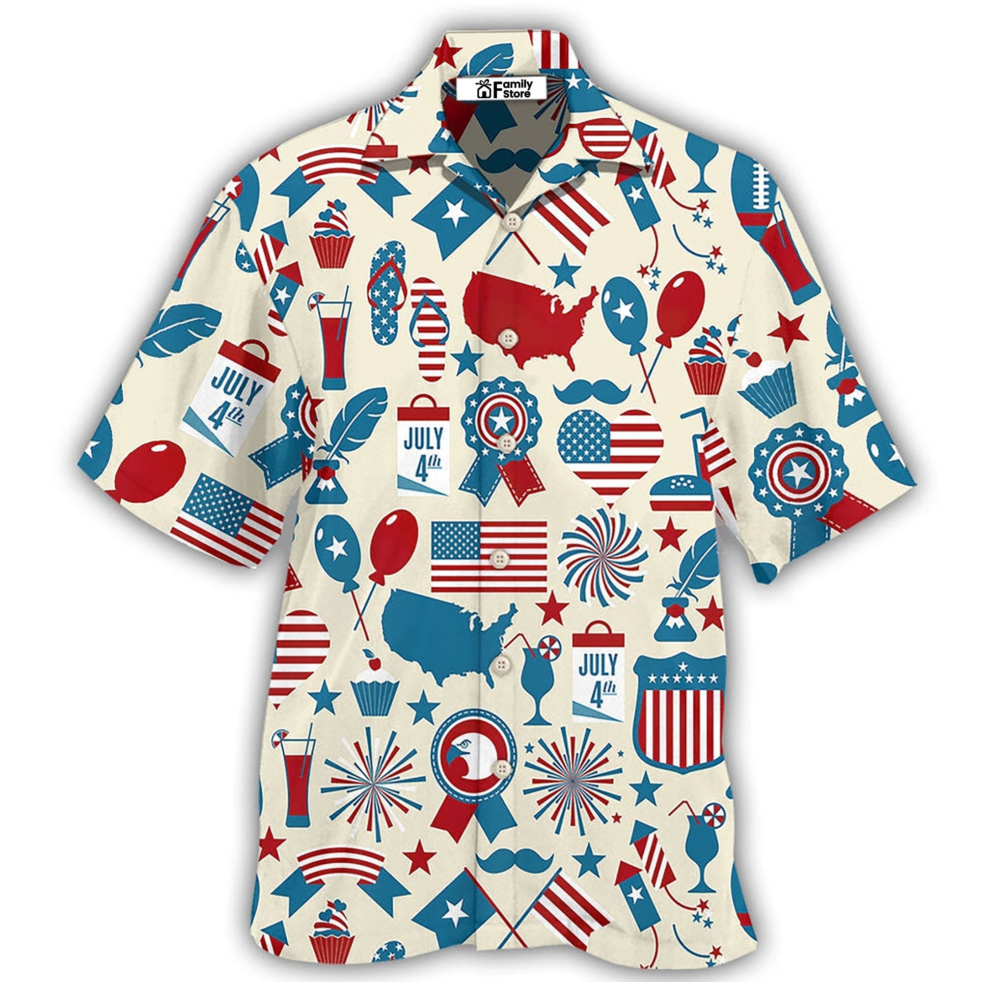 America Independence Day Fourth of July -  Hawaiian Shirt