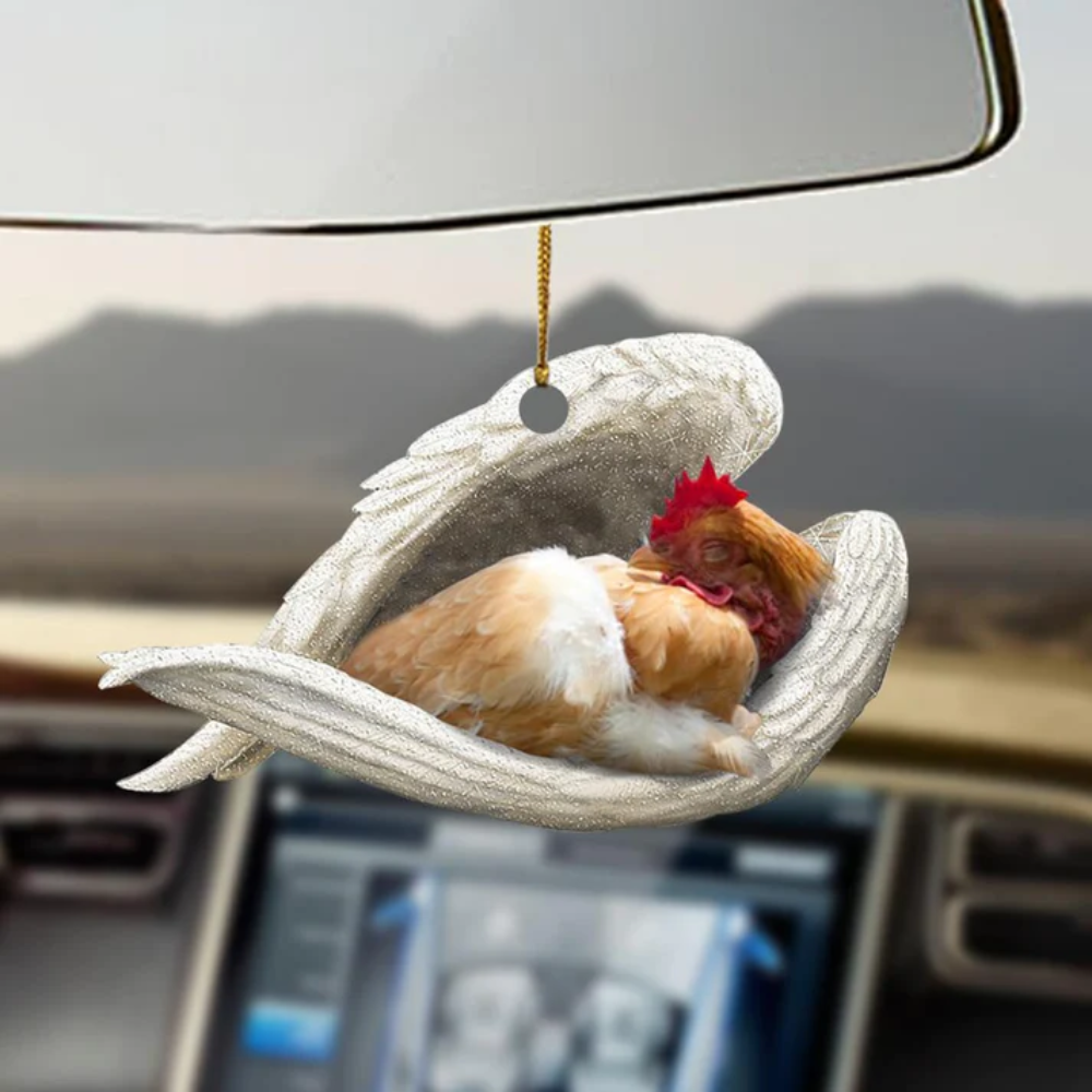 Chicken Sleeping Angel Ornament - Gift For Chicken Lovers