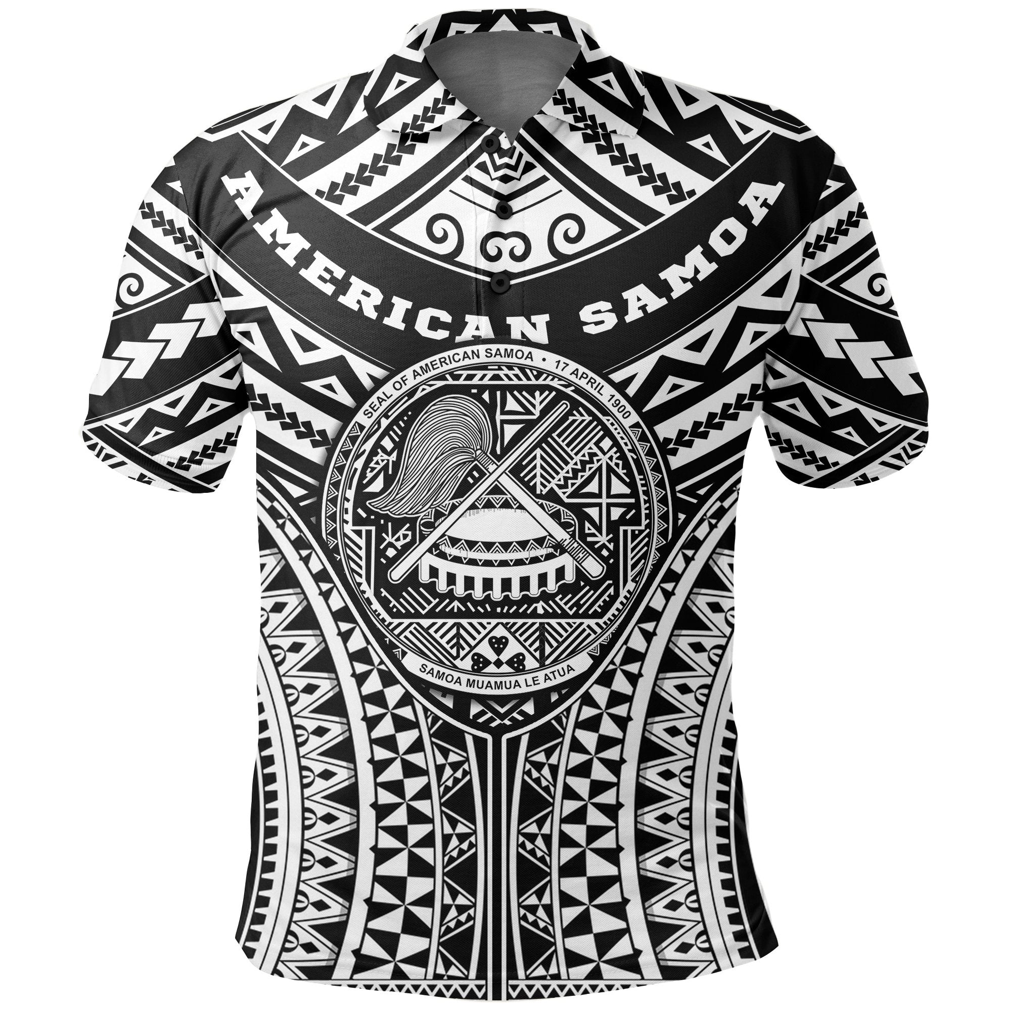 Polynesian American Samoa Tribal Tattoo Golf Shirts Polo Shirt For Men