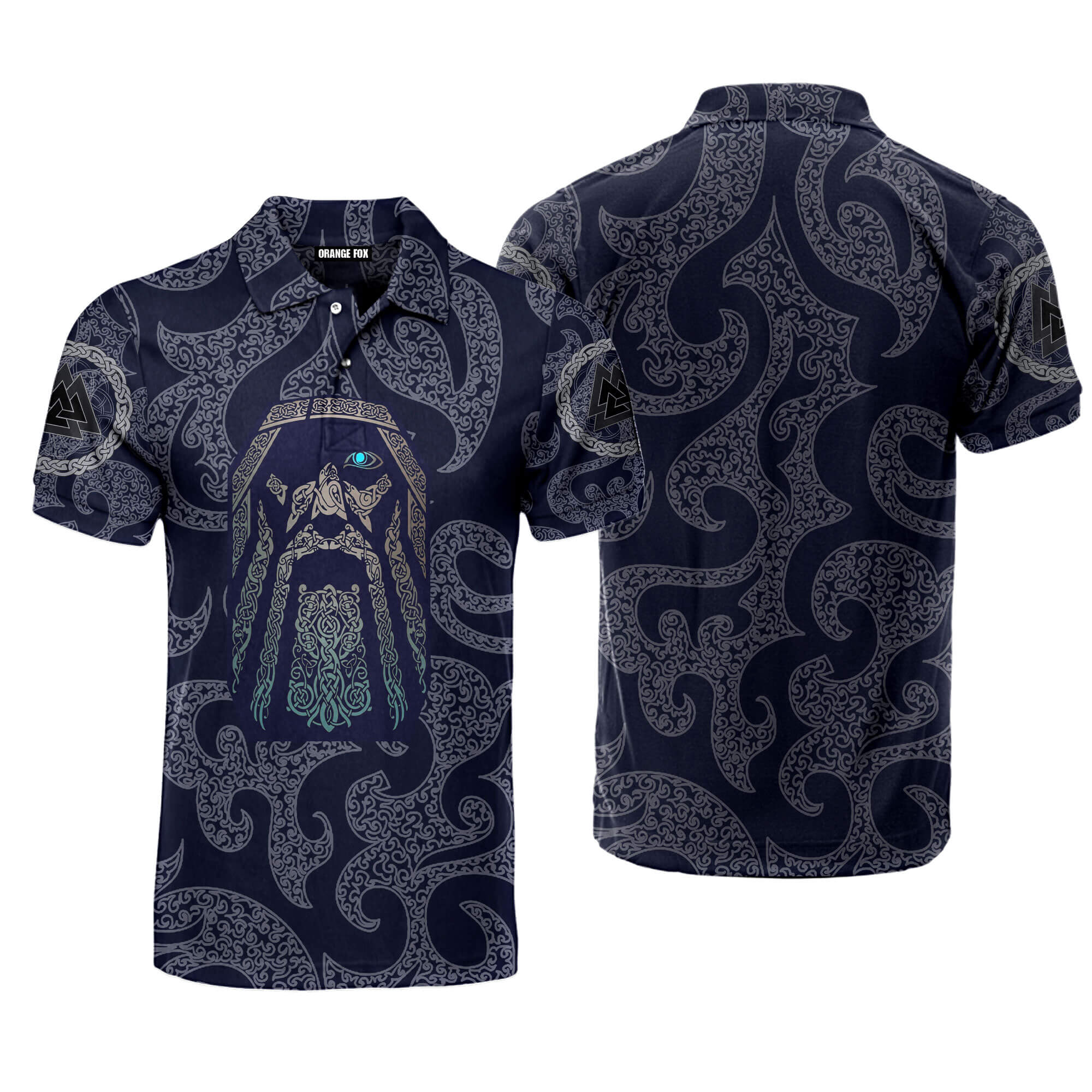 Viking Odin God Tattoo Polo Shirt For Men