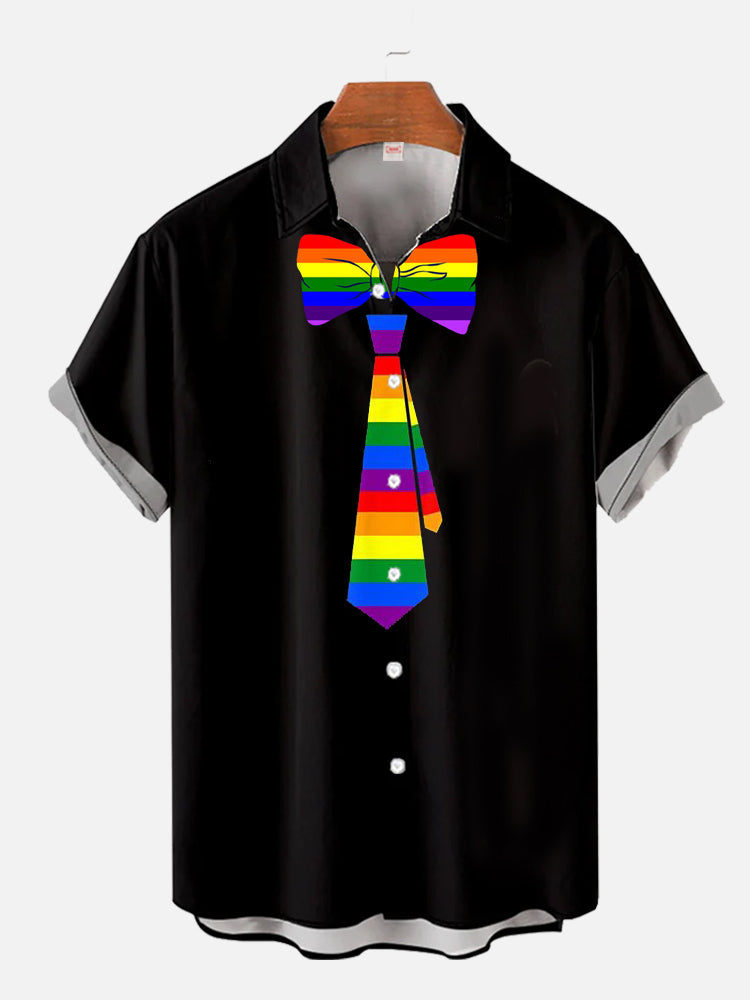 Rainbow Bow Tie Printing Costume - Hawaiian Shirt