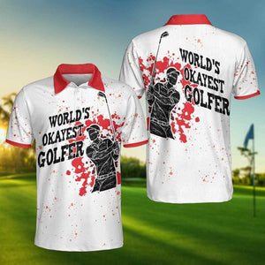 World's Okayest Golfer Golf Polo Shirt For Men