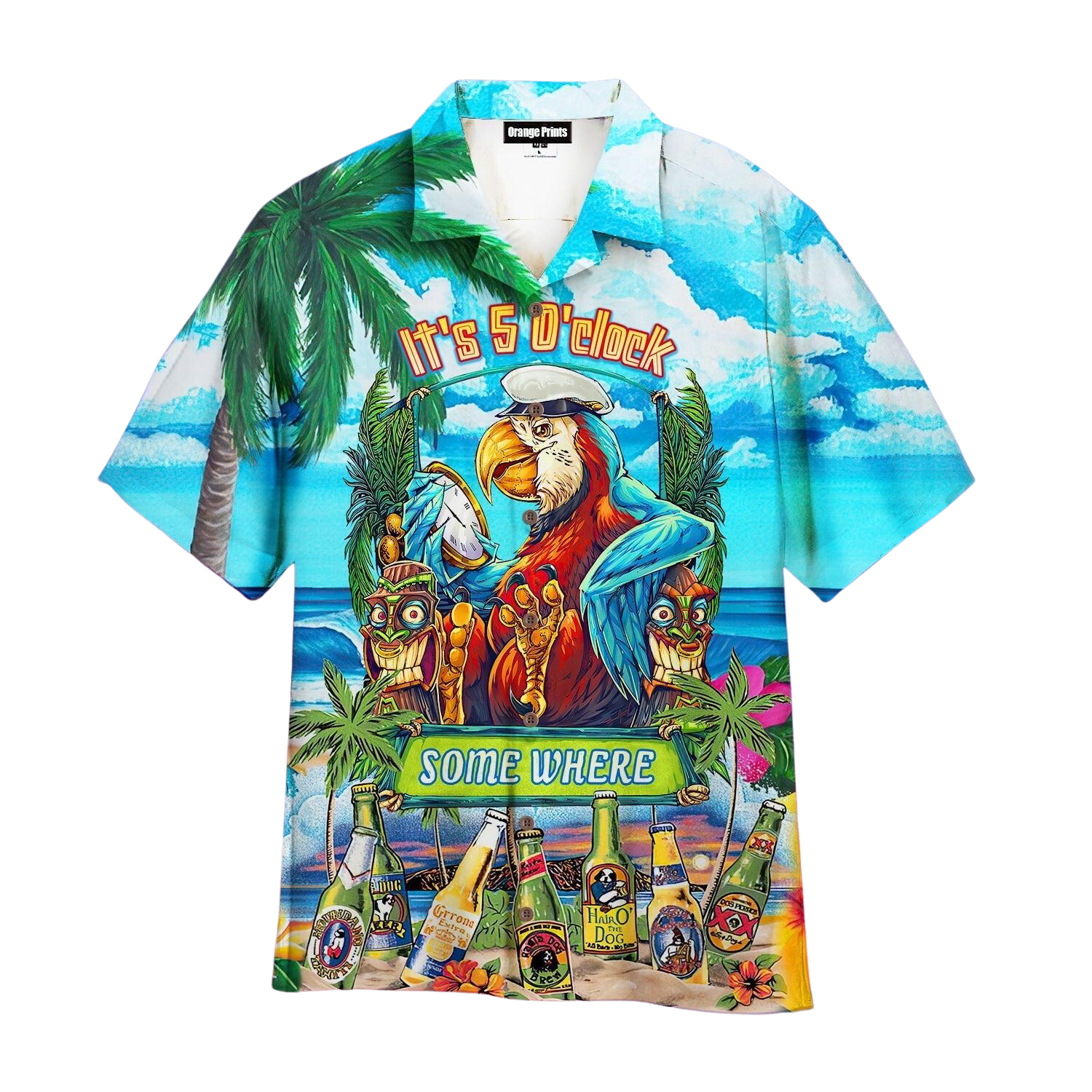 Parrot It's 5 O'clock Somewhere Summer Beach Hawaiian Shirt