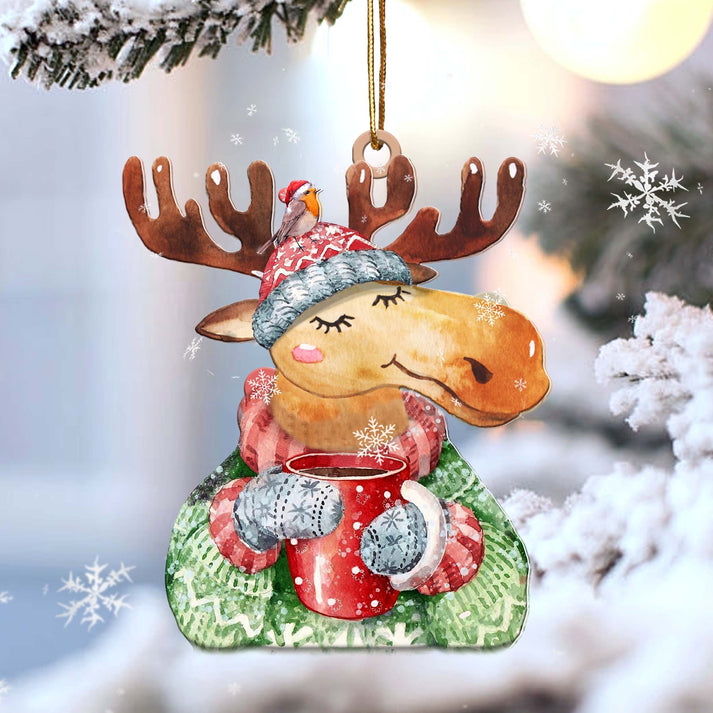 Moose Sweet Coffee Ornament - Gift For Animal Lover