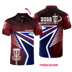 Personalized Boss Of The Toss American Flag Polo Shirt For Men