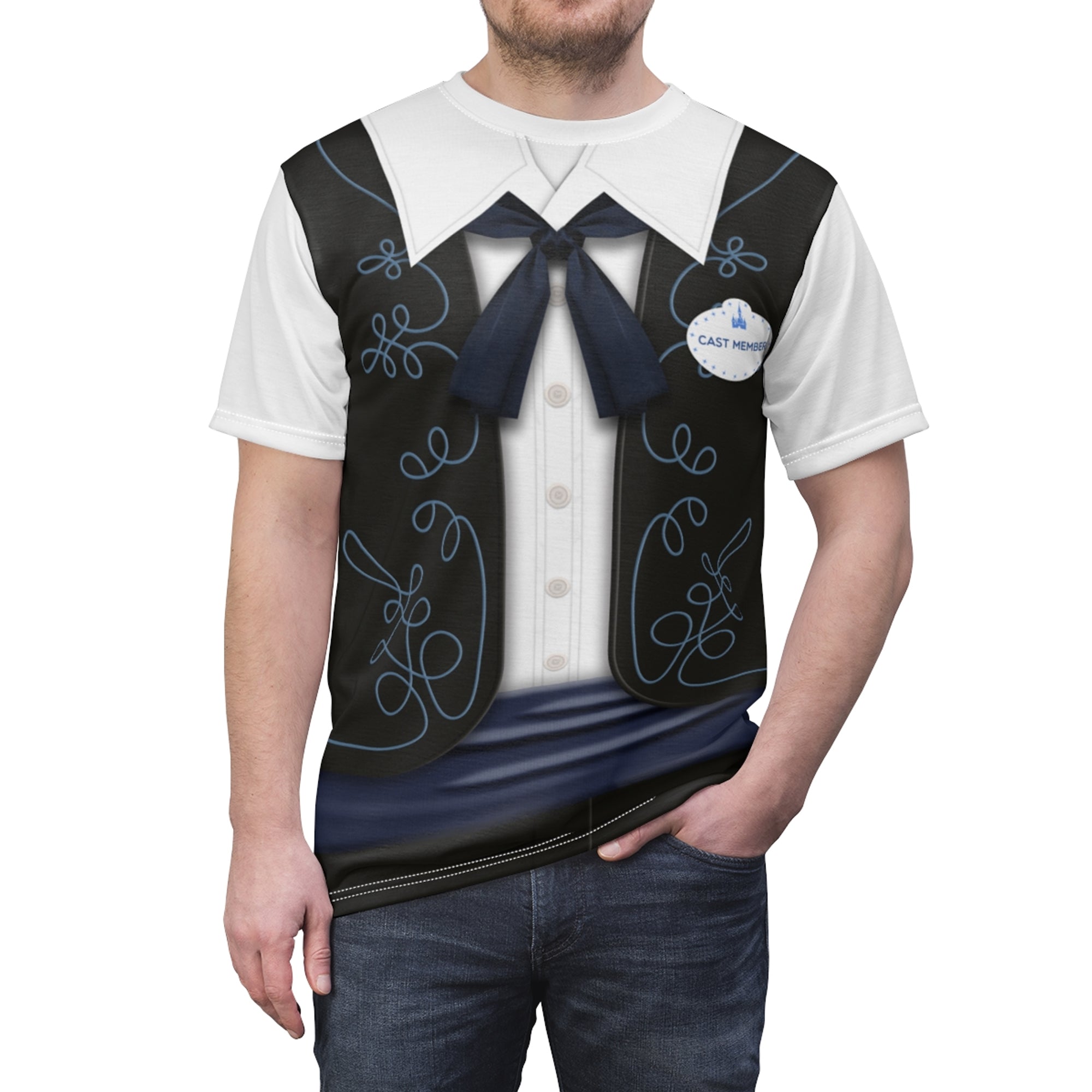 Magic Kingdom Cast Member Uniform Costume Cosplay T-shirt For Men