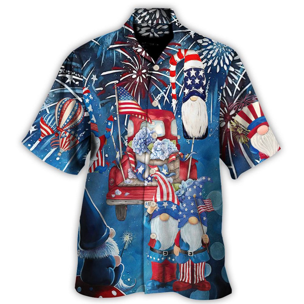 Independence Day Cute Three Trio Gnome - Hawaiian Shirt