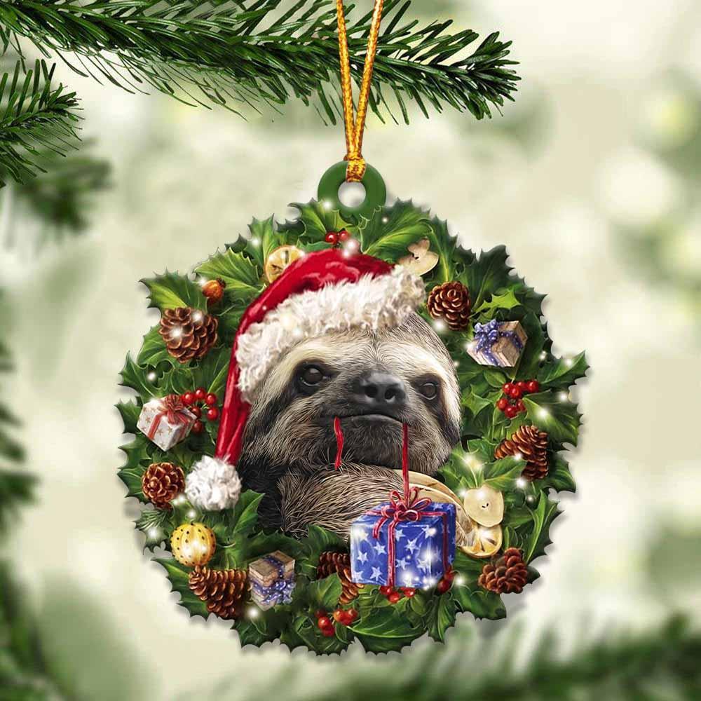 Sloth And Christmas Ornament - Gift For Animal Lover