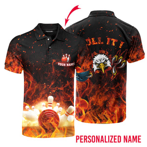 Custom Name Bowling Lets Roll It - Personalized Men Polo Shirt