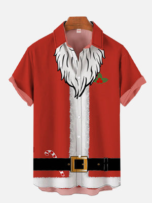 Christmas Elements Bearded Santa Costume Cosplay - Hawaiian Shirt