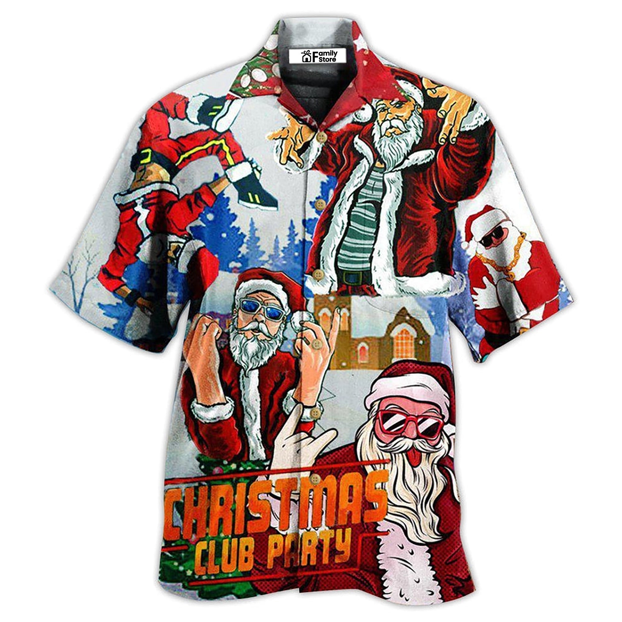 Christmas Club Party Santa Dances Like A Star - Hawaiian Shirt