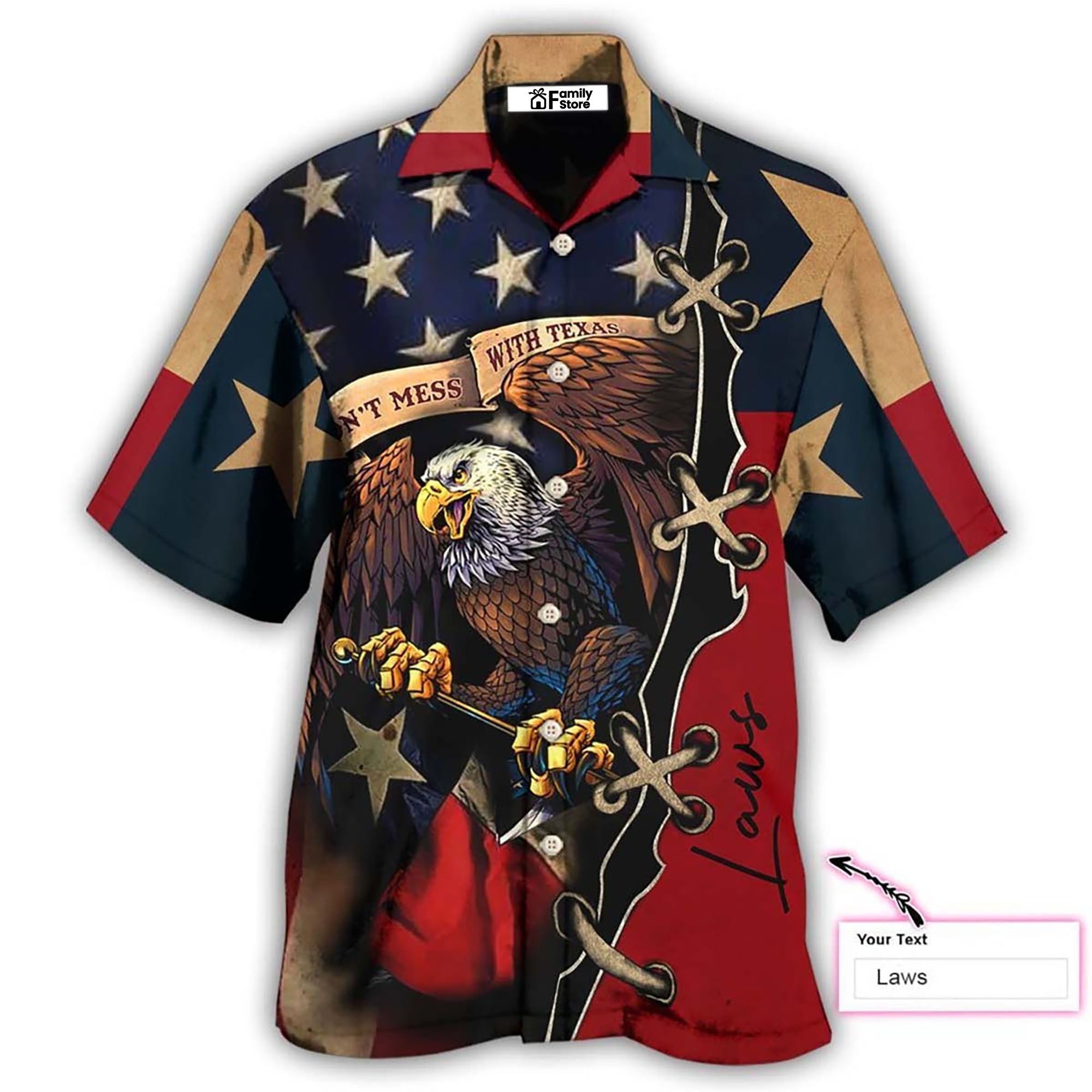 America Texas Eagle Peace Life Style - Personalized Hawaiian Shirt