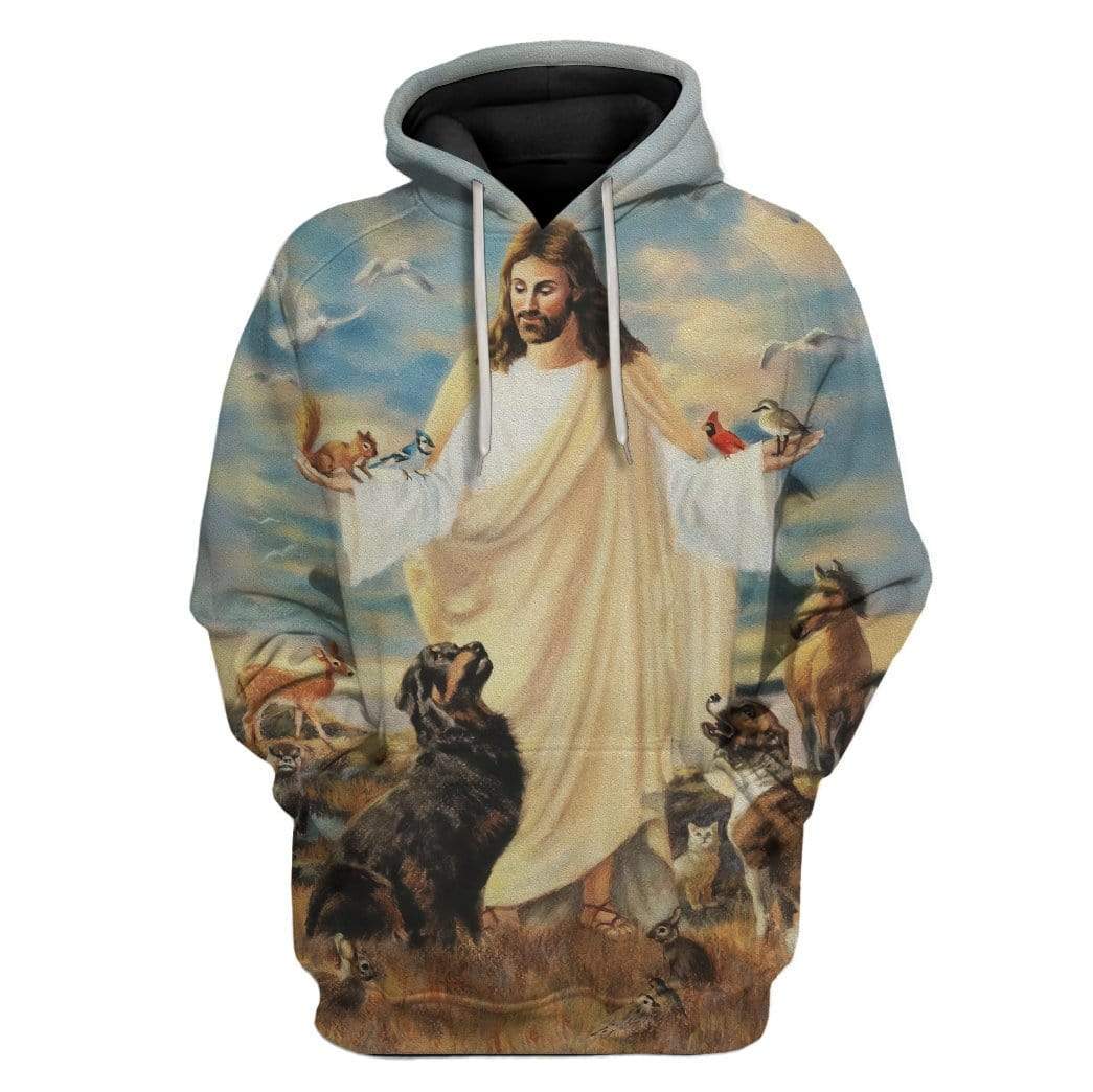 Jesus And Animals In Heaven - Hoodie