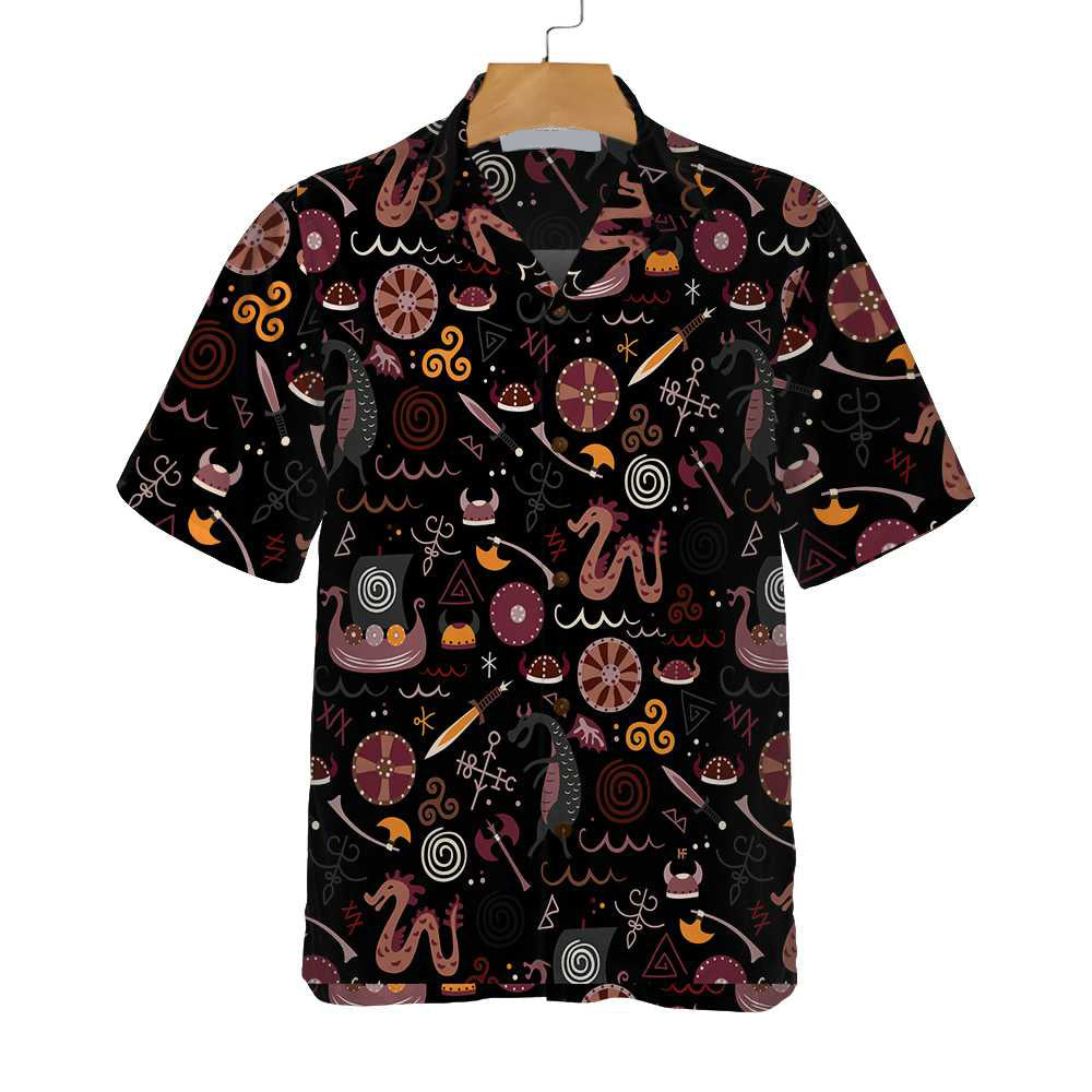 Viking Pattern Funny Viking Style - Hawaiian Shirt