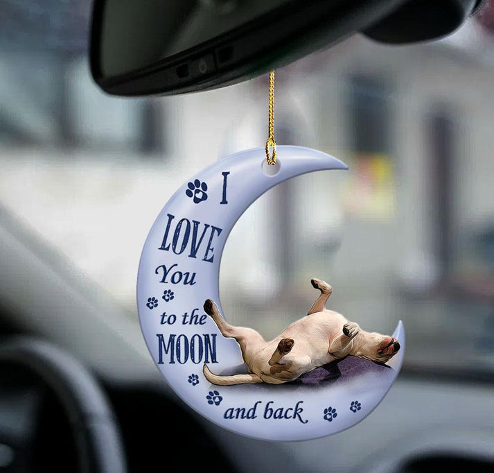 Bull Terrier Moon Back Two Sided Ornament - Gift For Dog Lover