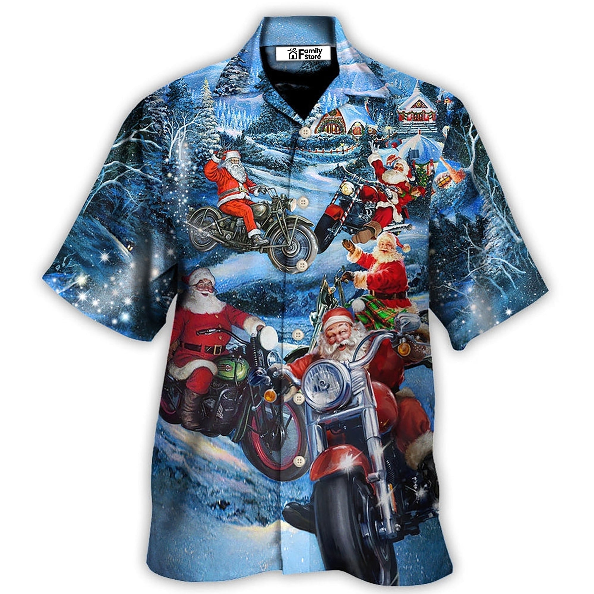 Christmas Driving With Santa Claus In Town - Hawaiian Shirt