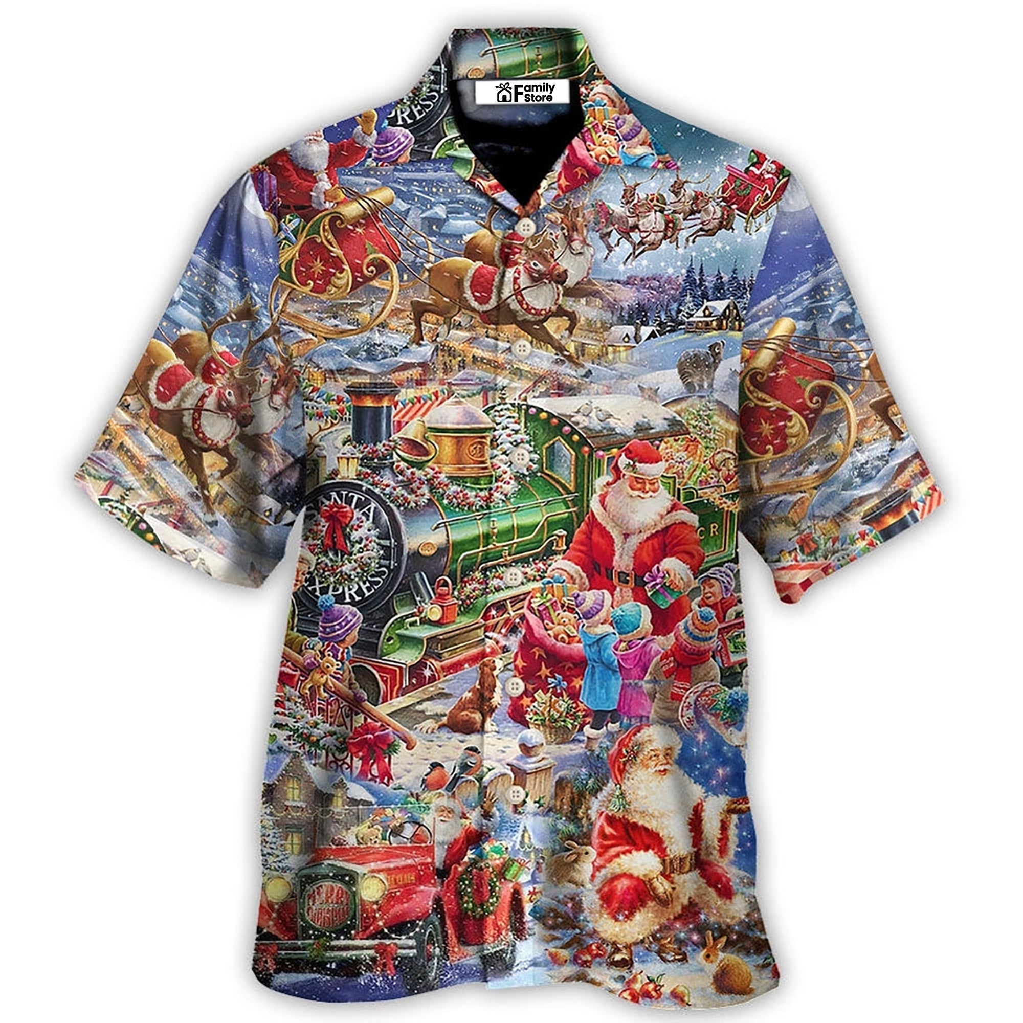 Christmas Joy Love Peace Family Laughter - Hawaiian Shirt