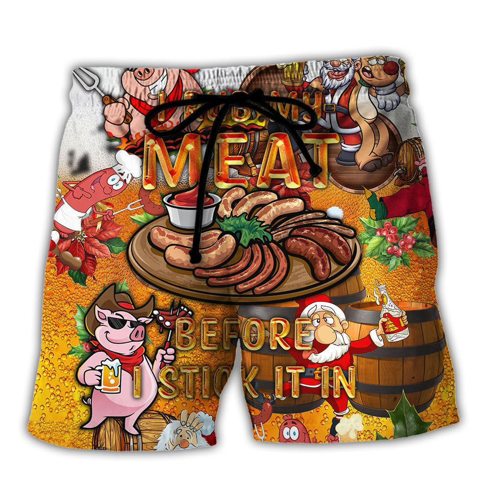 Food I Rub My Meat Before - Beach Shorts