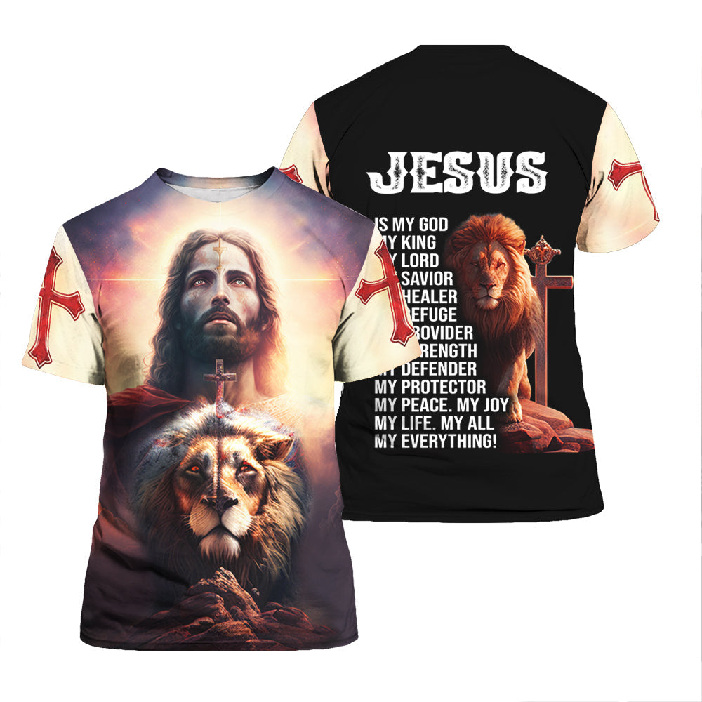 Jesus Is My God Lion Jesus T Shirt - Gift