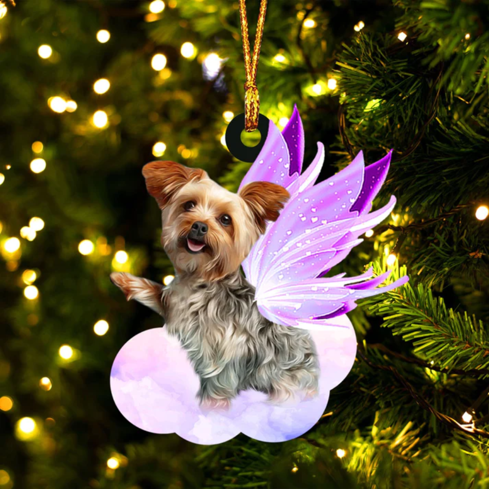 Yorkshire Terrier And Wings Ornament - Gift For Dog Lover