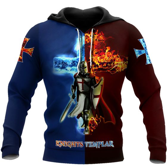 Knights Templar Water Vs Fire - Hoodie