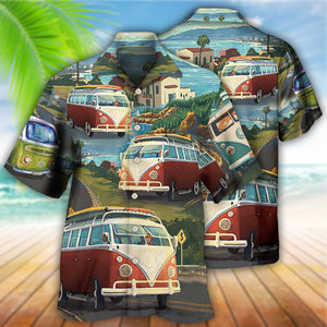 Hippie Van Life Style Love Beach - Hawaiian Shirt