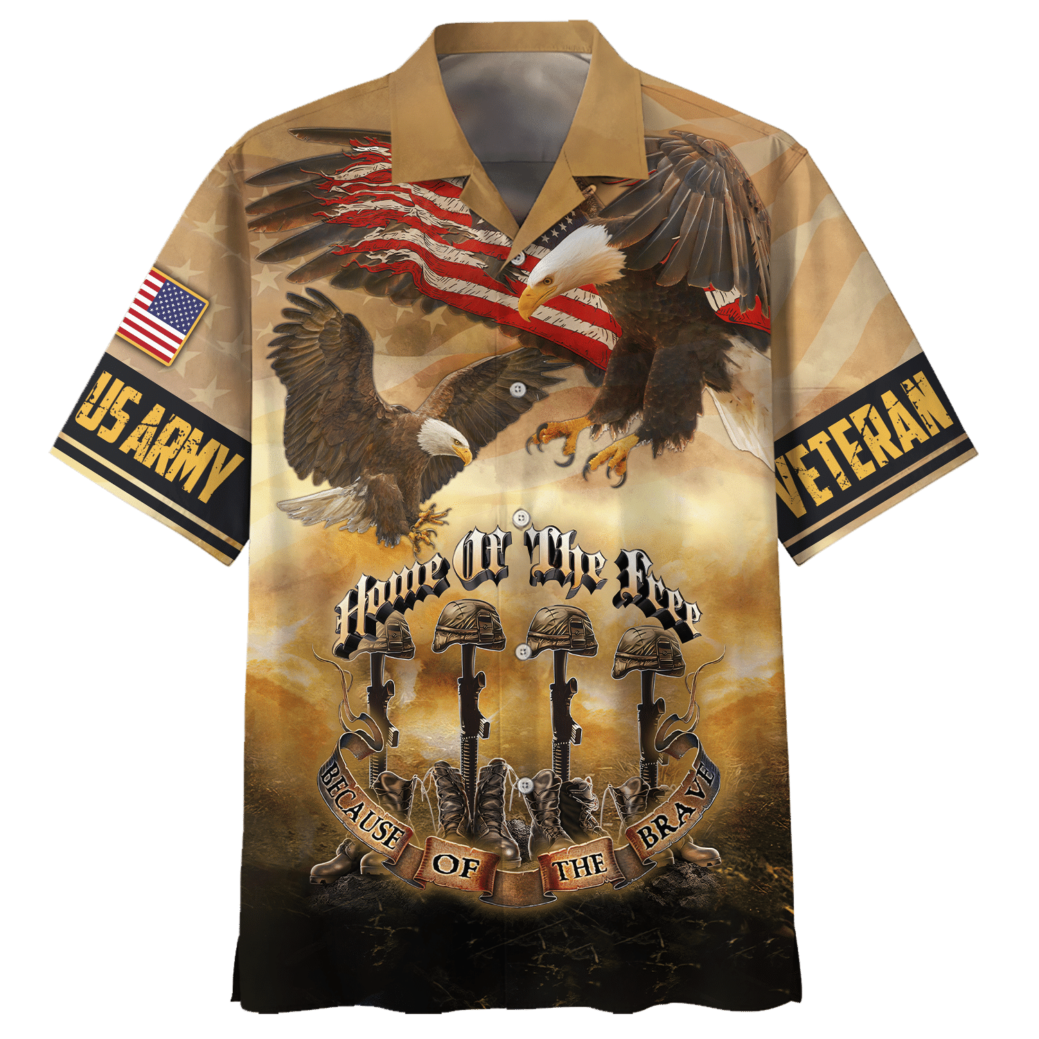 Army Home Of The Free Because Of The Brave - Hawaiian Shirt