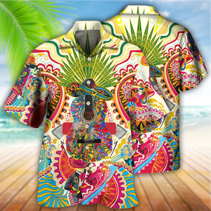 Hippie Peace Life Love Guitar - Hawaiian Shirt